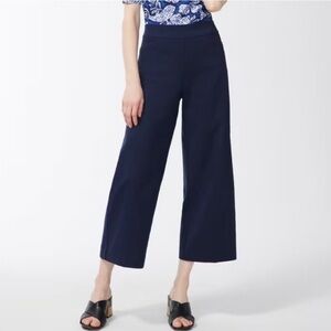CAbi wide leg cropped pull on Palazzo pants navy blue